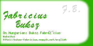 fabricius buksz business card